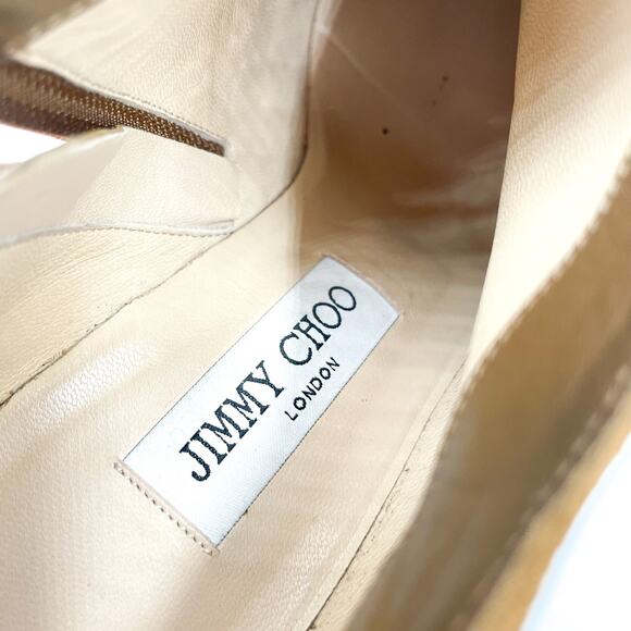 Jimmy Choo Lindsey Booties Suede Ankle Tan Stiletto Heels Pointed Toe Sz 38 / 8 - Picture 12 of 12